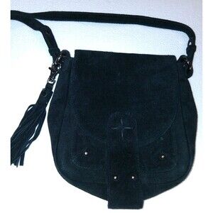 Chattawak Women's 100 % Suede Black Leather Handbag